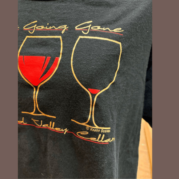 Anvil Wine Graphic Tee | Black Cotton | Size L | Vintage 90s - Picture 4 of 5
